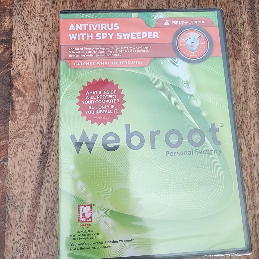 Webroot Antivirus With Spy Sweeper Personal Security Windows 7 PC New Sealed